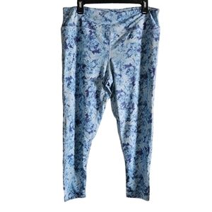 BCBG Yoga Pants Leggings Tie Dye Blue Size XL